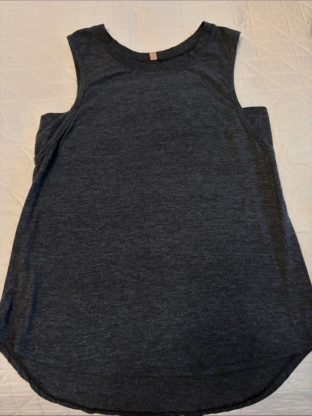 Lunya Restore Muscle Tee Tank Top - Dark Grey Heather - Size S